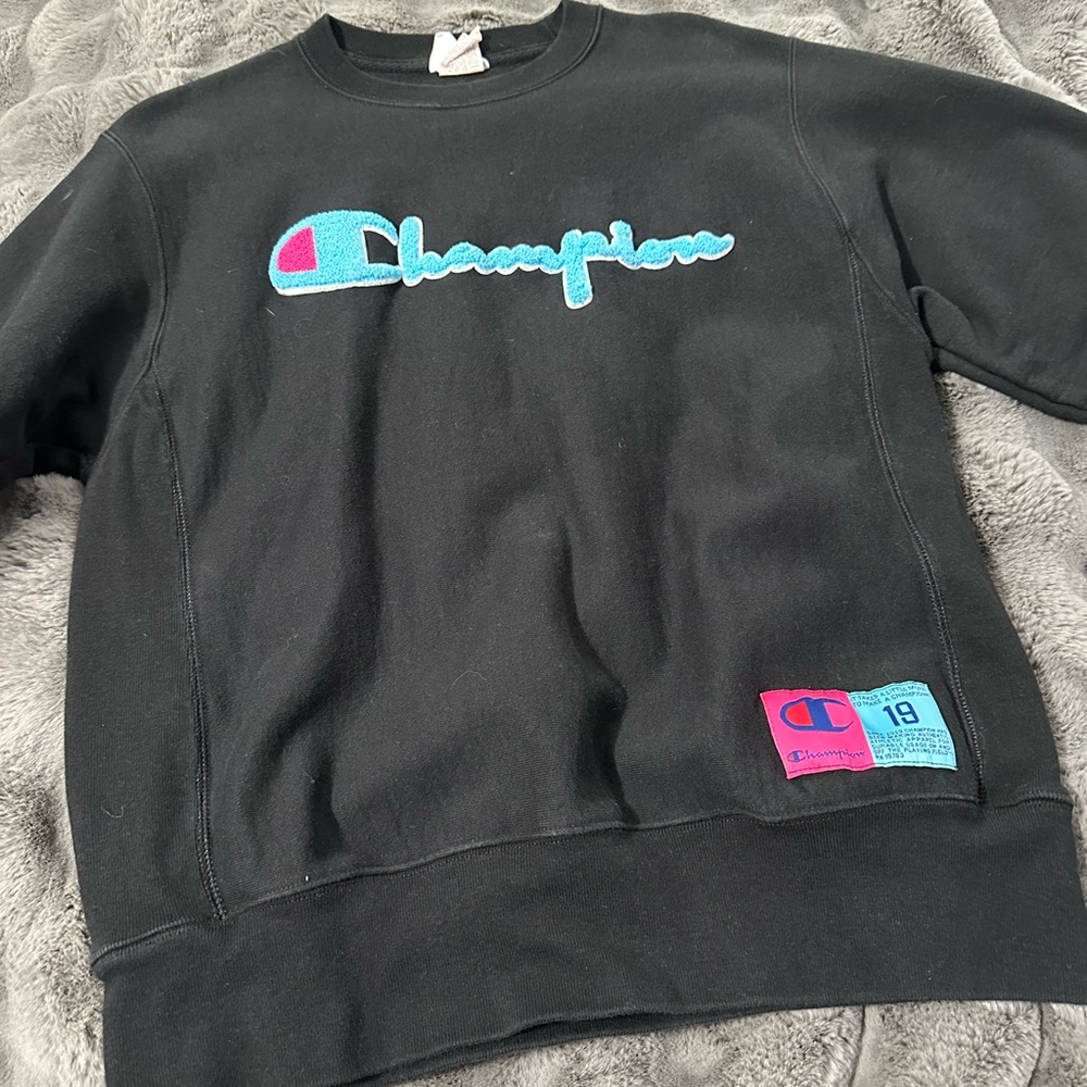 Champion Black Sweatshirt with Logo